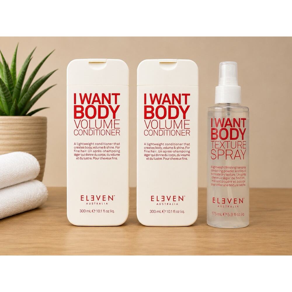 ELEVEN Australia I WANT BODY Volume Conditioner *2 Texture Spray Bundle